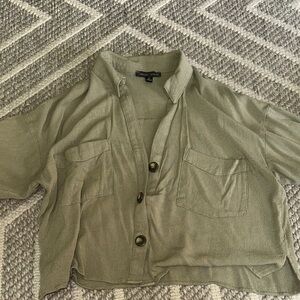 Moa Moa Olive Button Down Shirt
